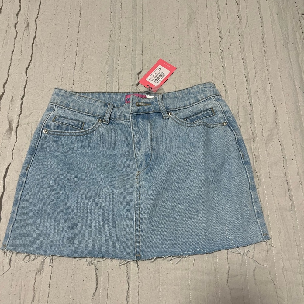 Brand new edikted mini denim skirt